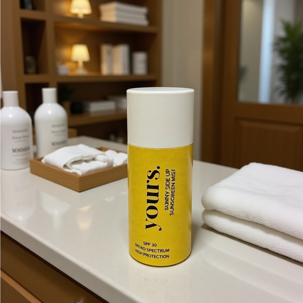 Yours Sunny Side Up Sunscreen Mist Made in Switzerland 30 SPF no white cast